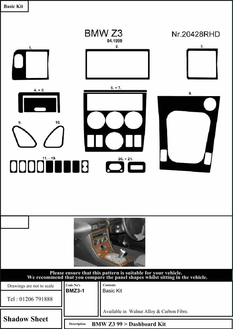 BMZ3-2 REAL WOOD DASH TRIM