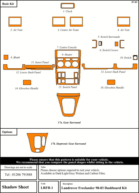 LRFR-1 WOOD EFFECT DASH
