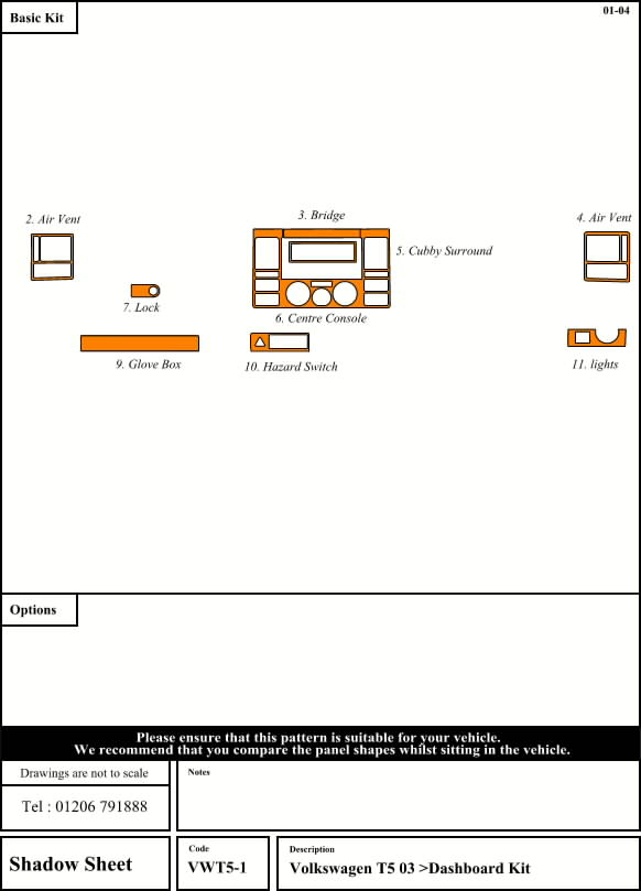 VWT5 03 Up Dashboard Kit